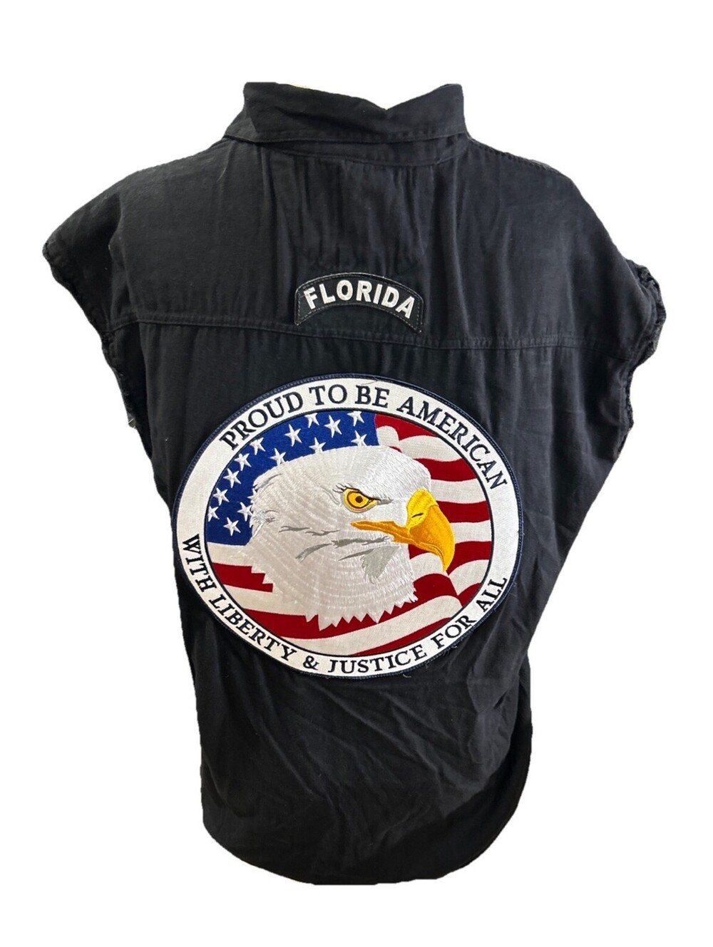 Vance Biker Wear Shirt Vest Mens 2XL Black Eagle Motorcycle Florida Military